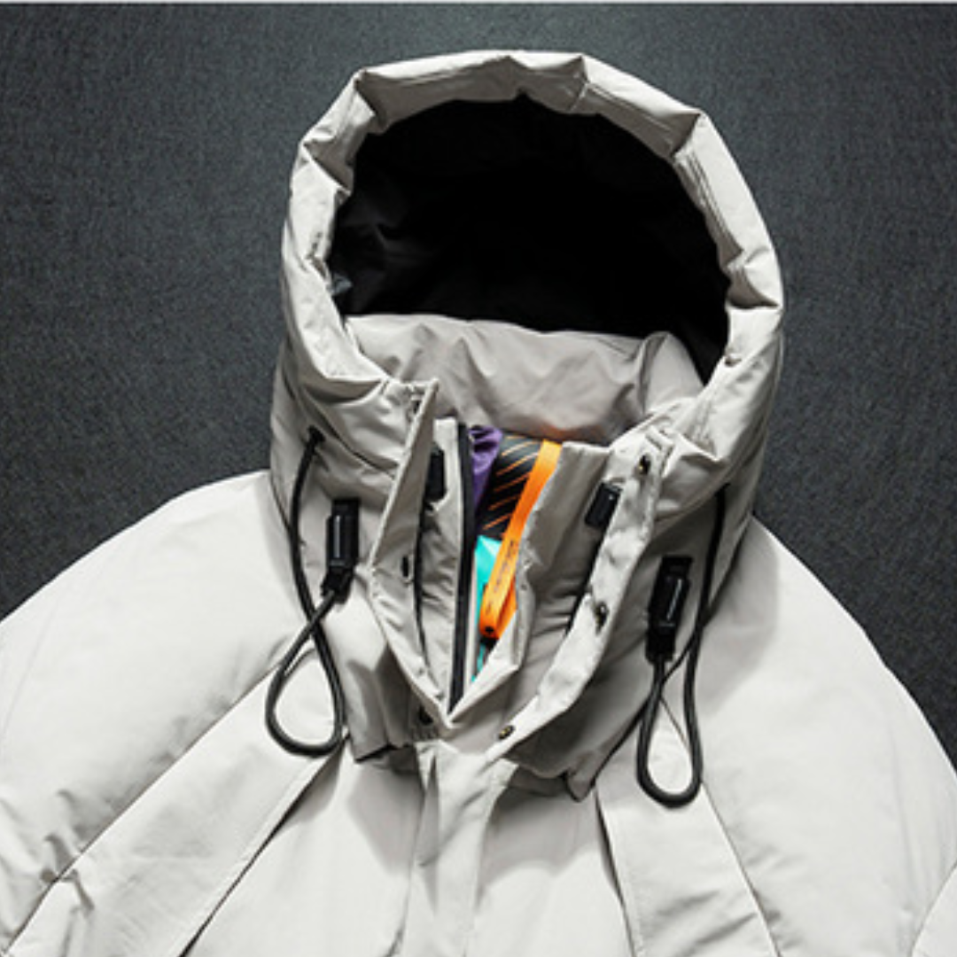 【Y.M.ORIGINAL】ホワイトダックダウン　ボリューム　フードジャケット　N855