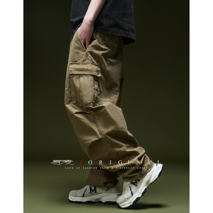 【Y.M.ORIGINAL】コットンポリエステル　マルチタック　カーゴパンツ　N972