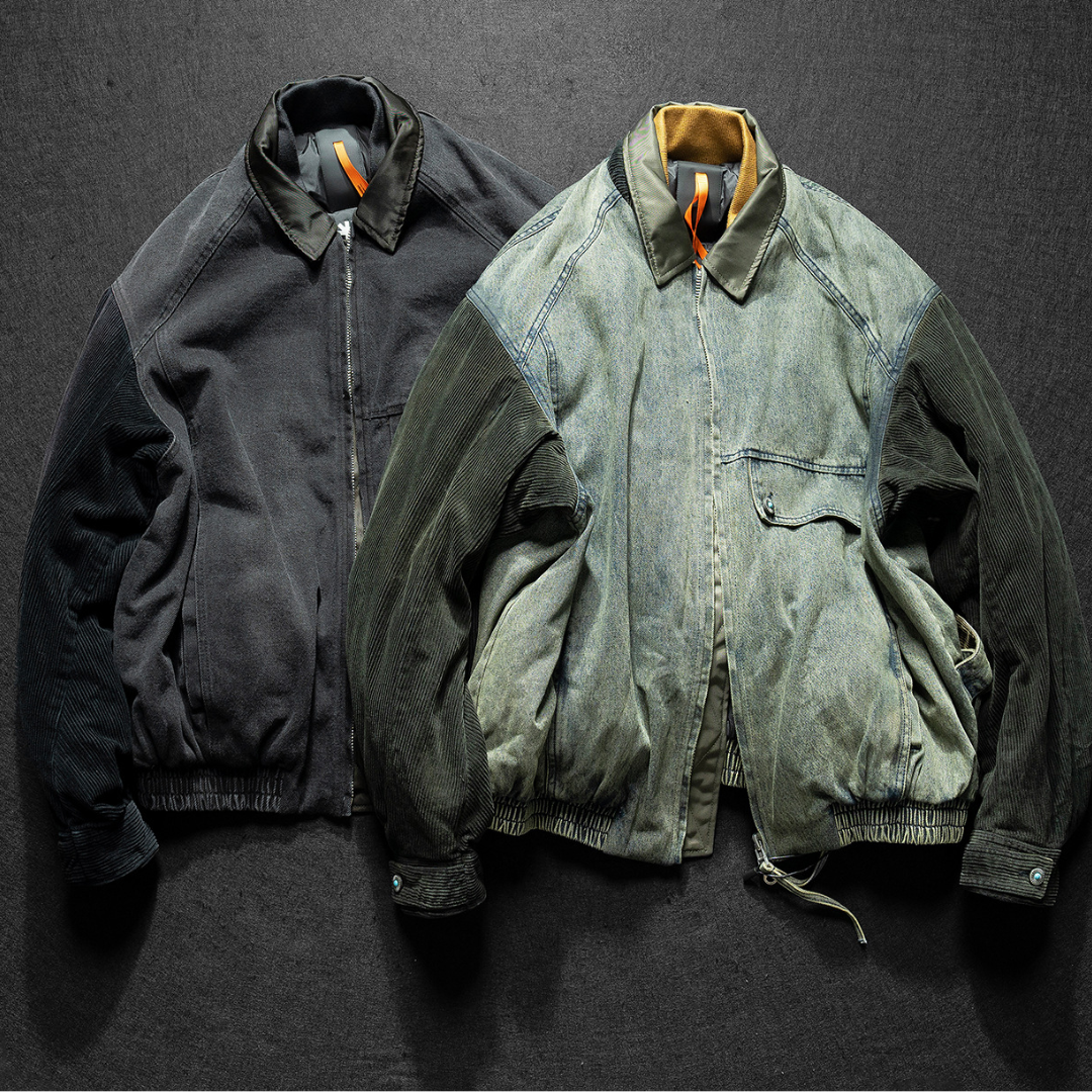 【Y.M.ORIGINAL】ホワイトダックダウン　デニムコンビ　ジャケット　N847