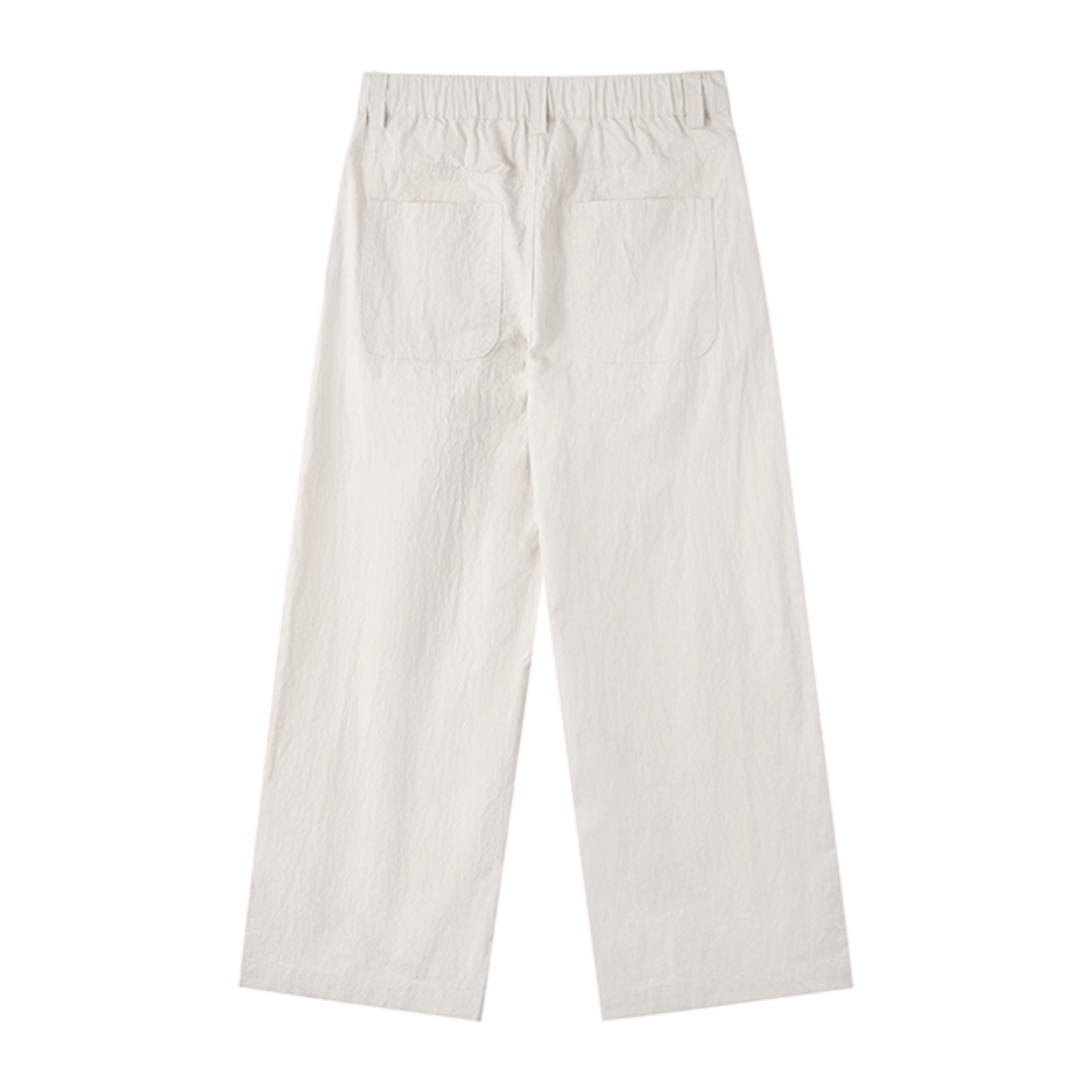 コットンナイロン  タックワイド　ストレートパンツ N733