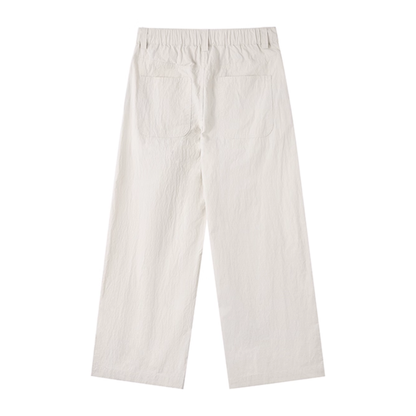 コットンナイロン  タックワイド　ストレートパンツ N733