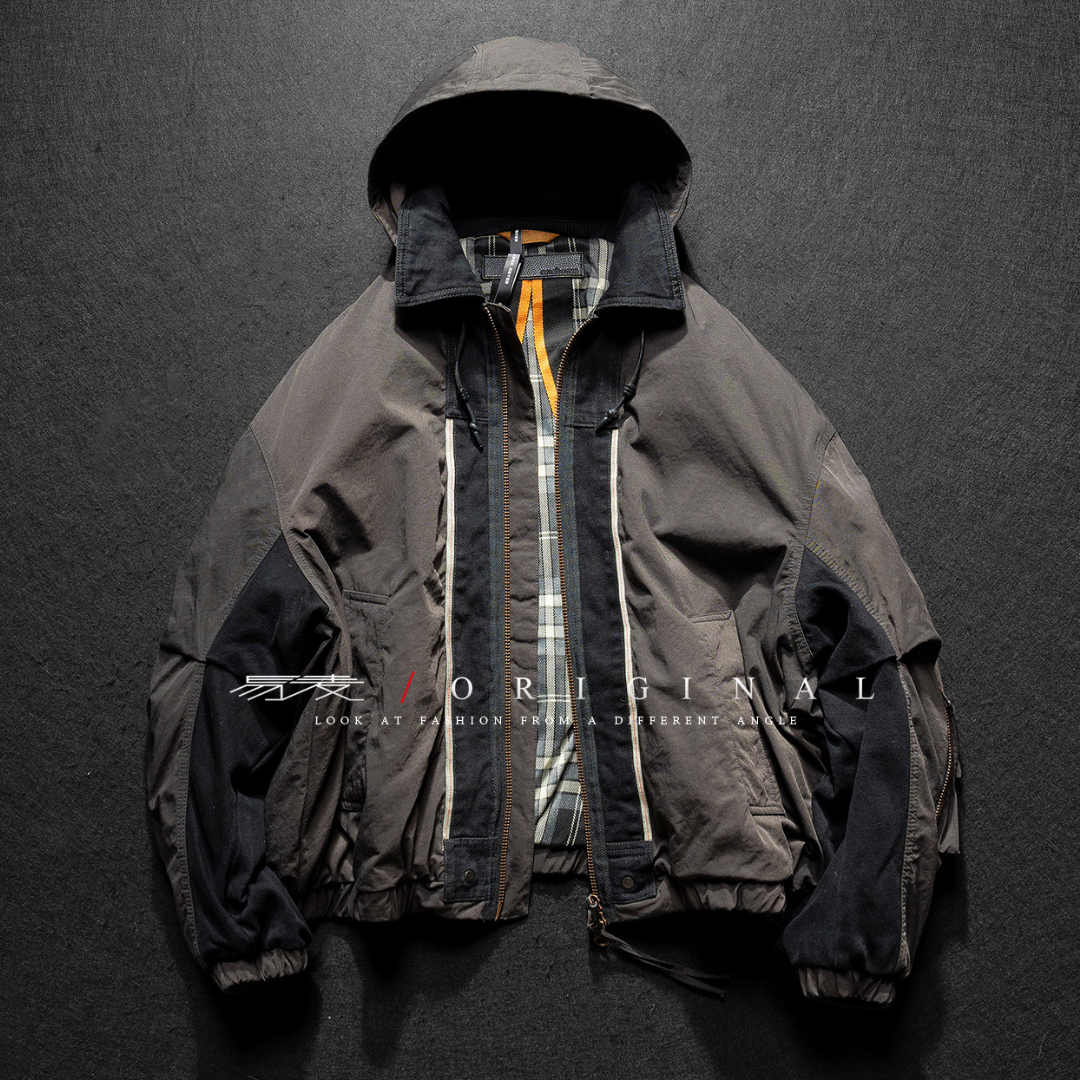 [YMORIGINAL] White Duck Down Denim Layered Hooded Jacket N846