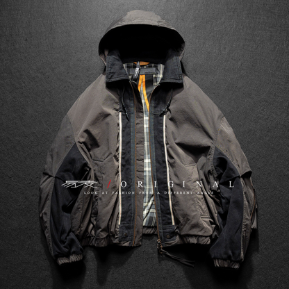 [YMORIGINAL] White Duck Down Denim Layered Hooded Jacket N846