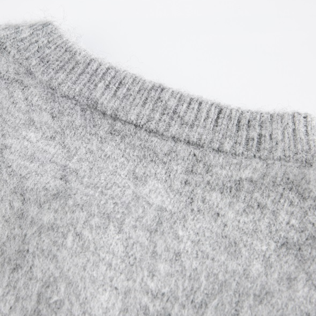 シャギーニット　クルーネック　カーディガン　N940