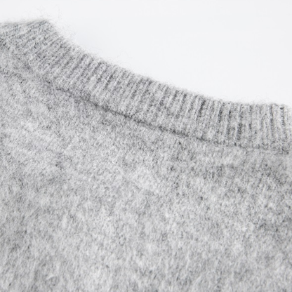 シャギーニット　クルーネック　カーディガン　N940