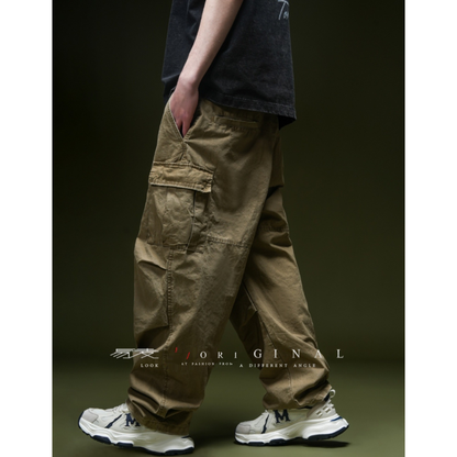 【Y.M.ORIGINAL】コットンポリエステル　マルチタック　カーゴパンツ　N972