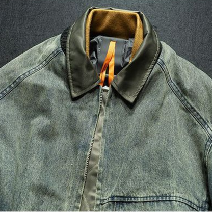 【Y.M.ORIGINAL】ホワイトダックダウン　デニムコンビ　ジャケット　N847