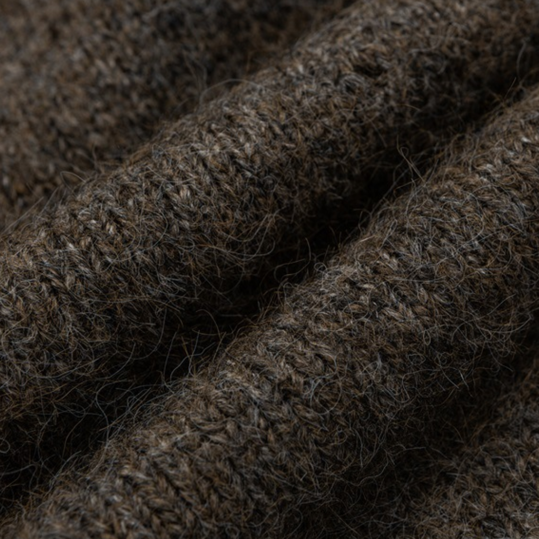 ウール混 シャギーニット フード カーディガン　N939