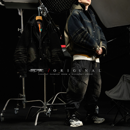 [YMORIGINAL] White Duck Down Layered Denim Jacket N840