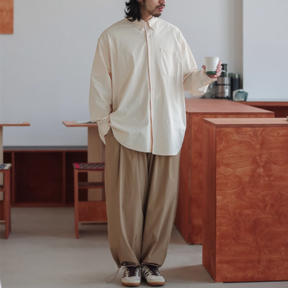 ストレッチナイロン　ドローストリング　タックワイドパンツ　N270