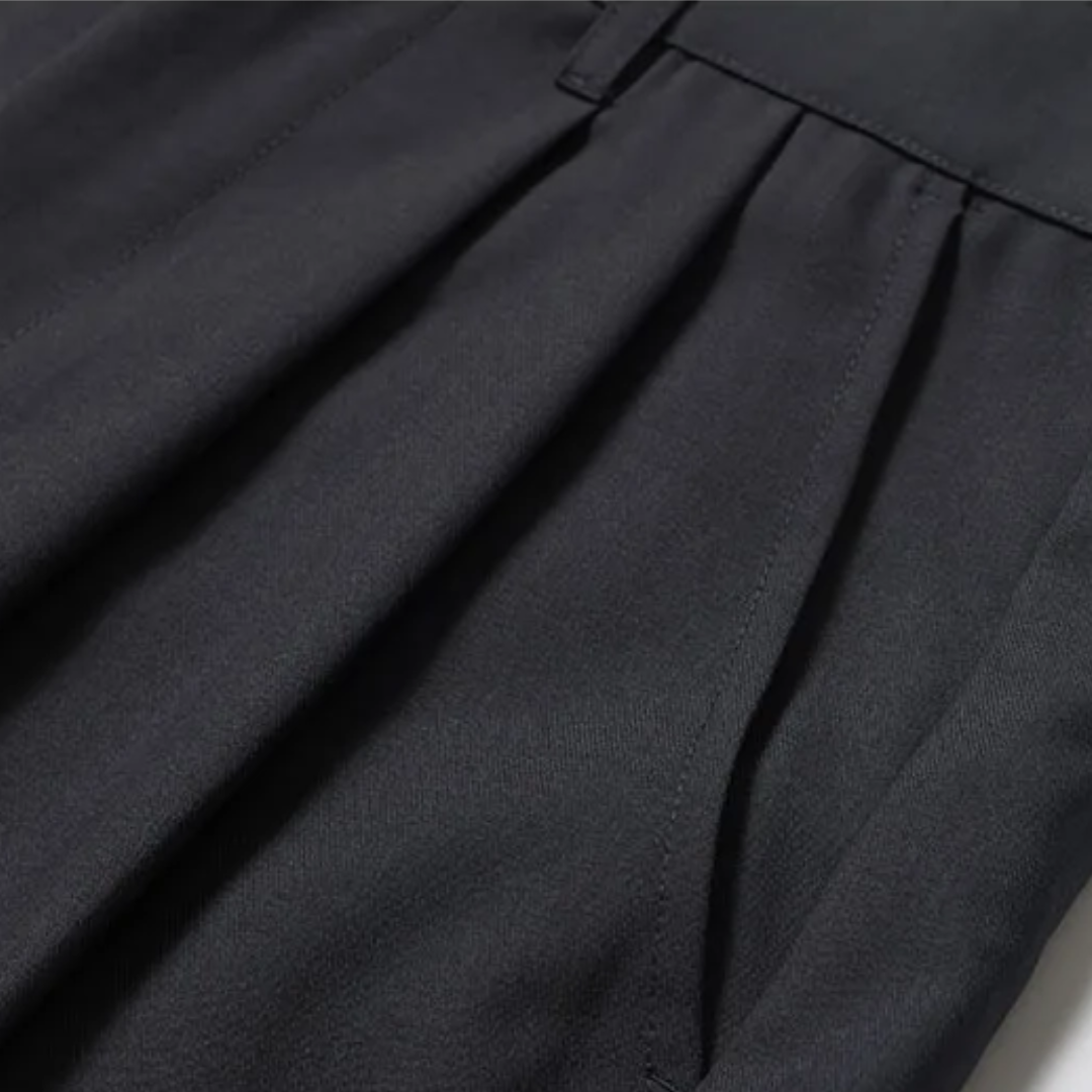 フロントタック　ワイドストレート　ショートパンツ　N1475