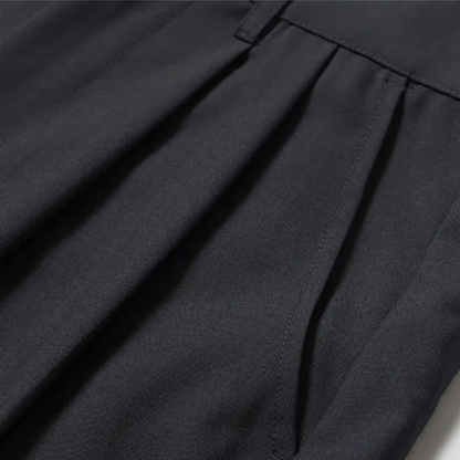 フロントタック　ワイドストレート　ショートパンツ　N1475