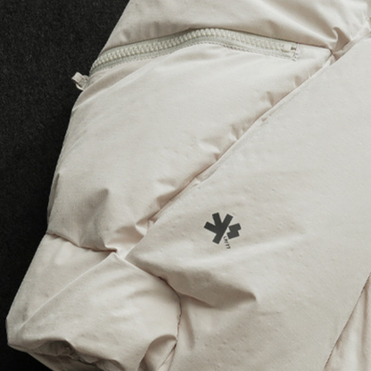 【Y.M.ORIGINAL】ホワイトダックダウン　ZIPスタンドカラー　ベスト　N871