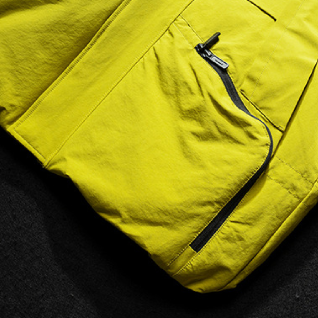 [YMORIGINAL] White Duck Down Zip Pocket Hooded Jacket N852