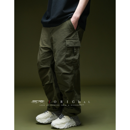 【Y.M.ORIGINAL】コットンポリエステル　マルチタック　カーゴパンツ　N972