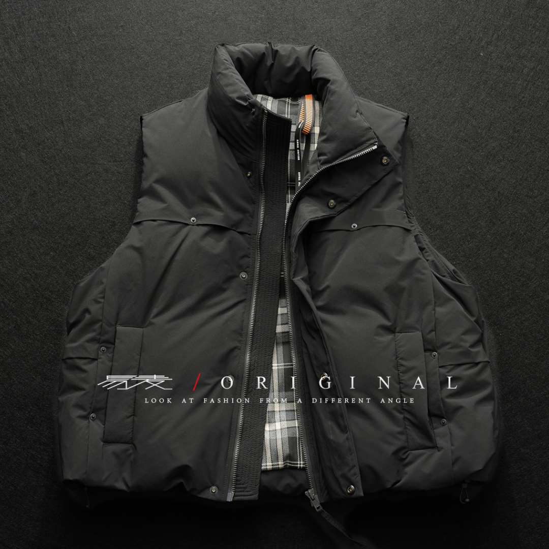 [YMORIGINAL] White Duck Down Fly Front Vest N870