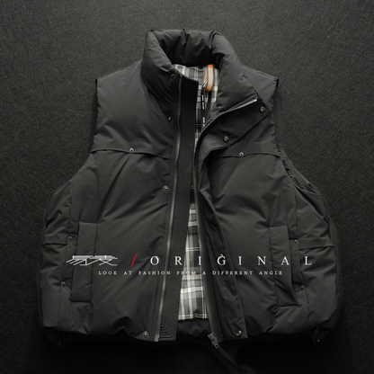 [YMORIGINAL] White Duck Down Fly Front Vest N870