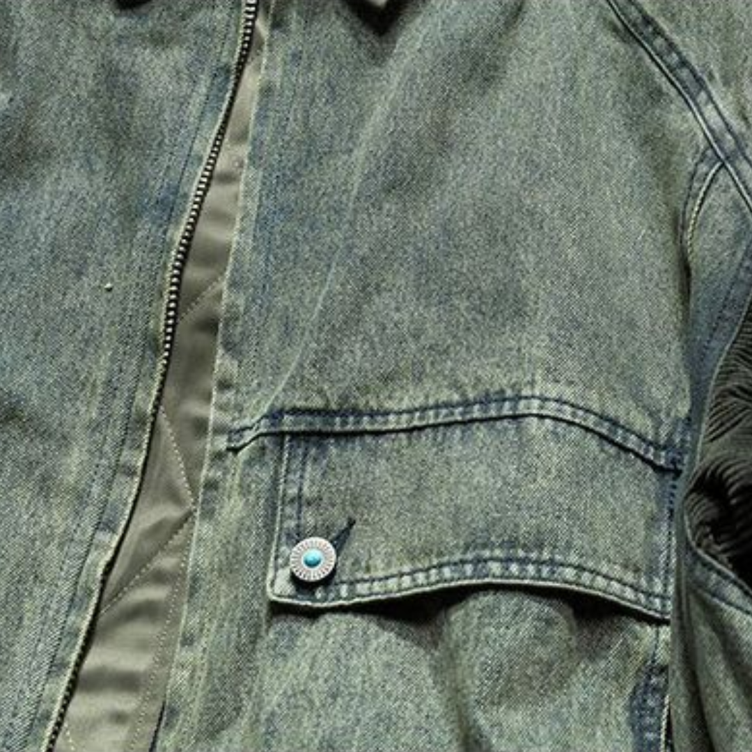 【Y.M.ORIGINAL】ホワイトダックダウン　デニムコンビ　ジャケット　N847