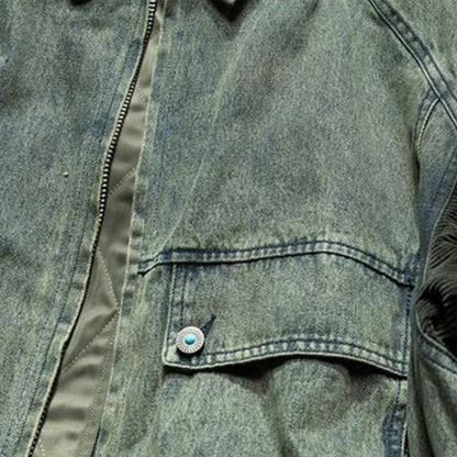 【Y.M.ORIGINAL】ホワイトダックダウン　デニムコンビ　ジャケット　N847