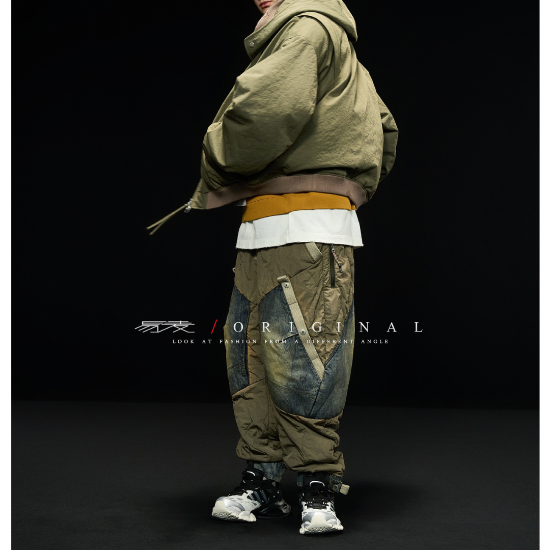 [YMORIGINAL] White Duck Down Detachable Hood/Ribbed Jacket N844