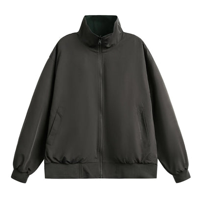 リバーシブル　バイカラー　スタンドジャケット　B976