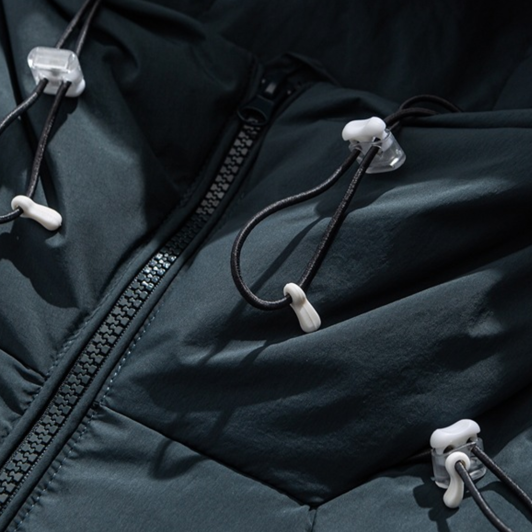 White Down Raglan Sleeve Hooded Jacket N1024