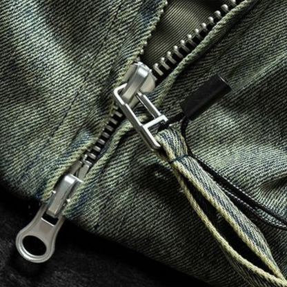 【Y.M.ORIGINAL】ホワイトダックダウン　デニムコンビ　ジャケット　N847