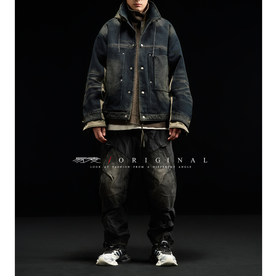 [YMORIGINAL] White Duck Down Layered Denim Jacket N840