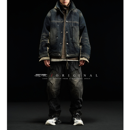 [YMORIGINAL] White Duck Down Layered Denim Jacket N840