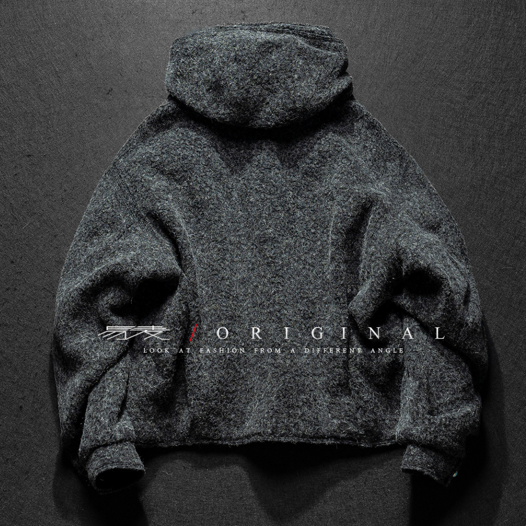 【Y.M.ORIGINAL】ホワイトグースダウン　ツイード　フードジャケット　N845