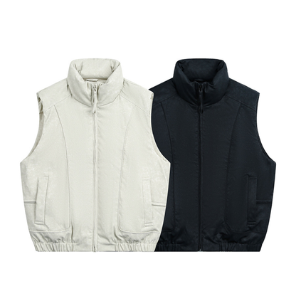 Faux layered wool polo collar knit N748