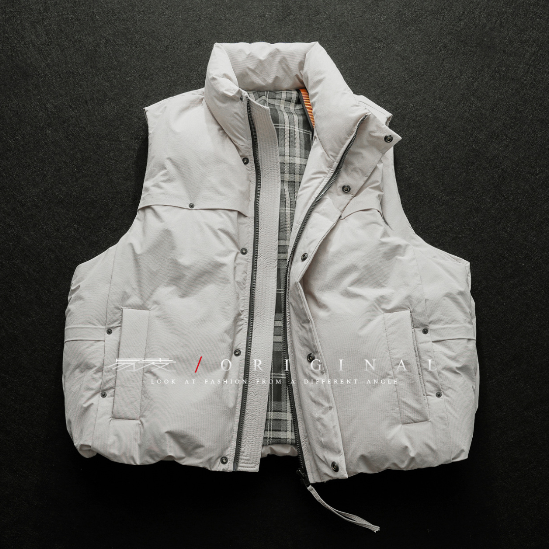 [YMORIGINAL] White Duck Down Fly Front Vest N870