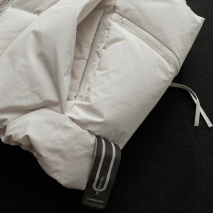 【Y.M.ORIGINAL】ホワイトダックダウン　ZIPスタンドカラー　ベスト　N871