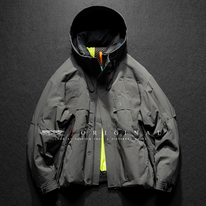 [YMORIGINAL] White Duck Down Zip Pocket Hooded Jacket N852