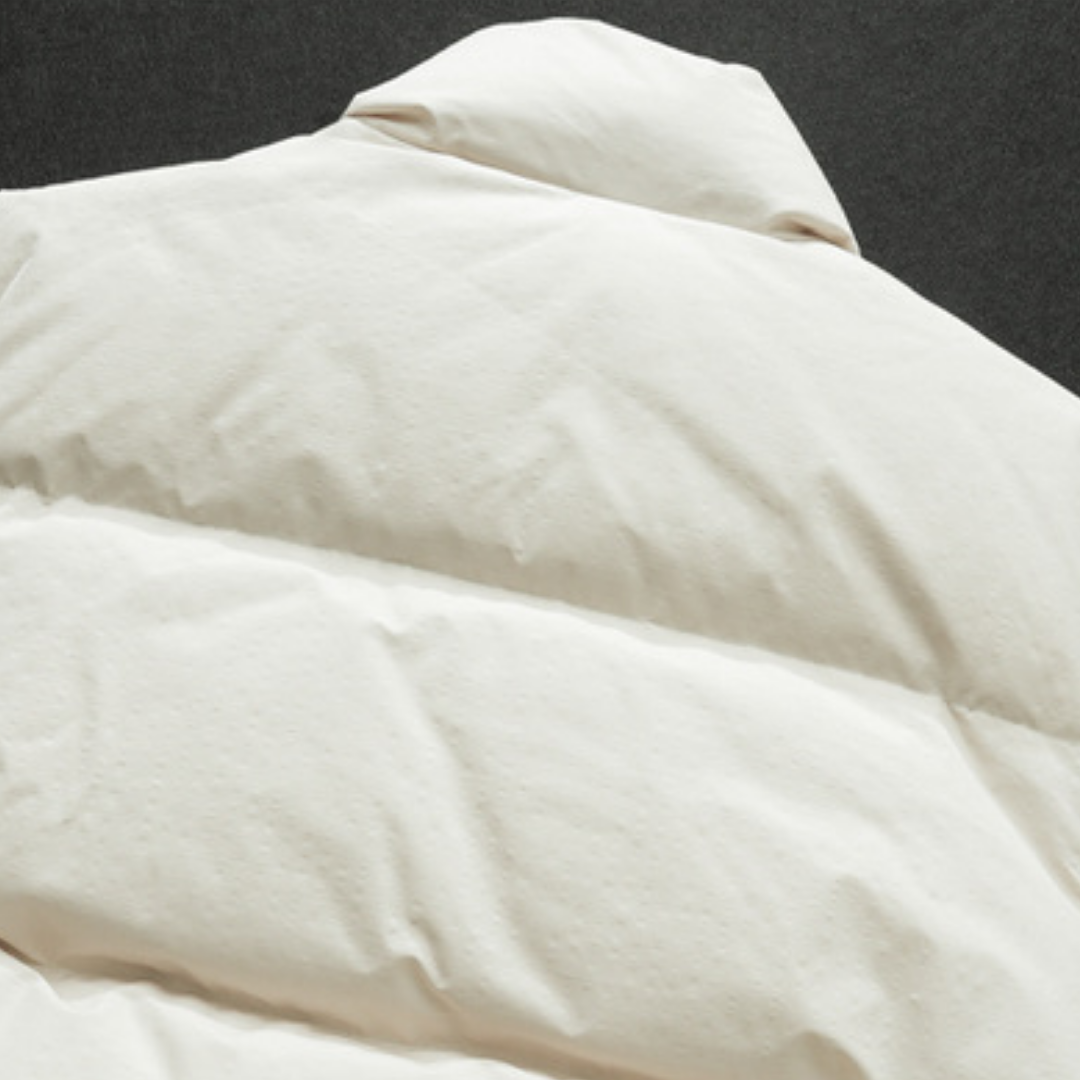 【Y.M.ORIGINAL】ホワイトダックダウン　ZIPスタンドカラー　ベスト　N871