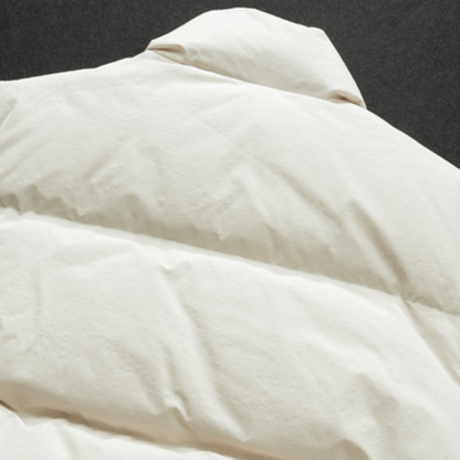 【Y.M.ORIGINAL】ホワイトダックダウン　ZIPスタンドカラー　ベスト　N871