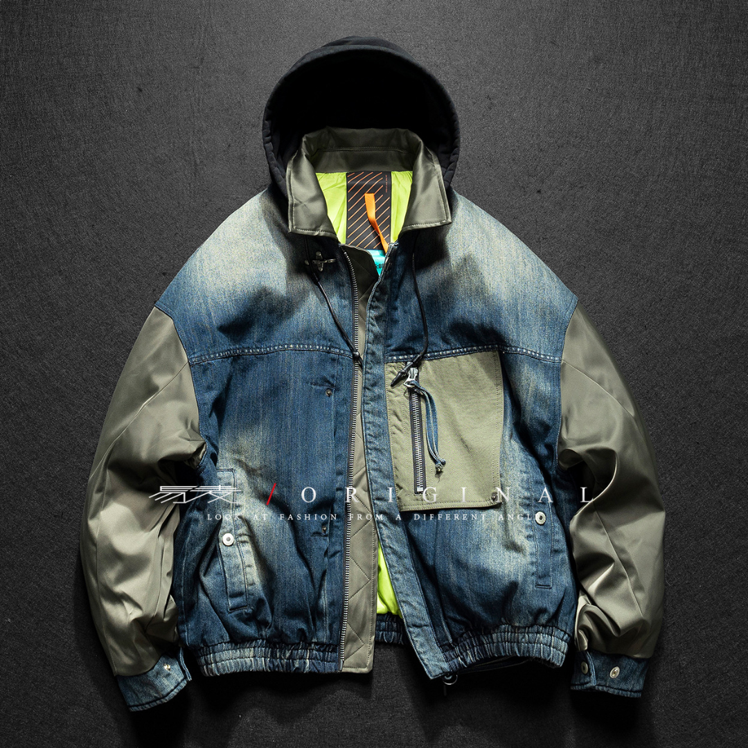 [YMORIGINAL] White Duck Down Denim Layered Jacket N856