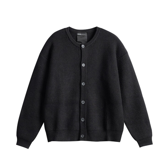 リブニット　クルーネック　カーディガン　N1016