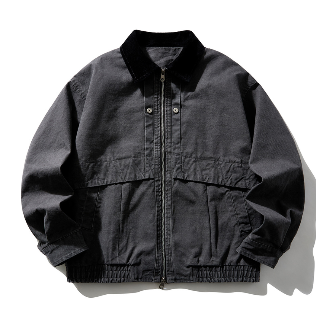 コーデュロイカラー　ダブルジップ　ジャケット　N1672