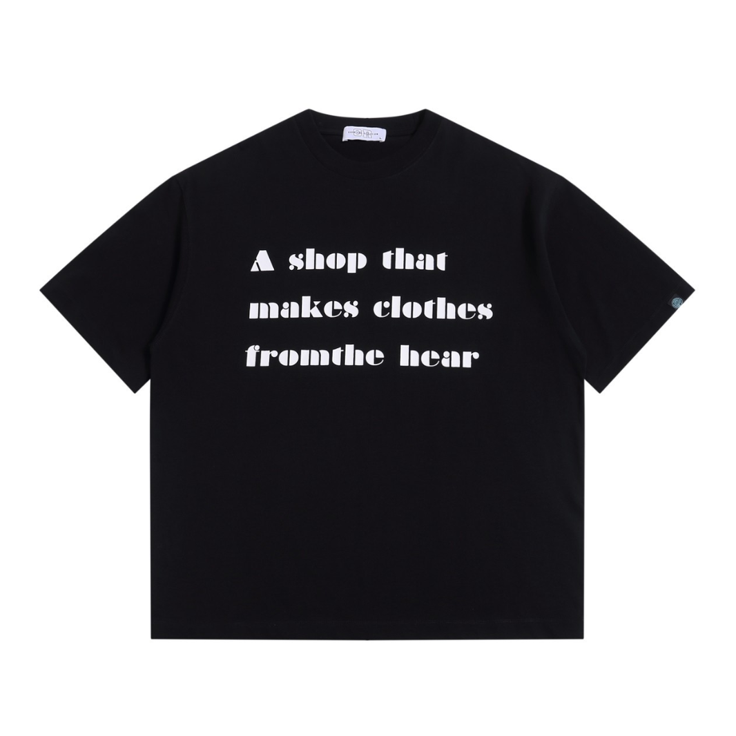 [makes clothes] message logo T-shirt N1609 ブラック