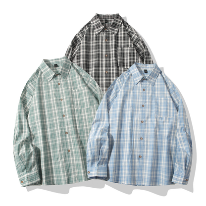 モダンチェック　レギュラーシャツ　N1249