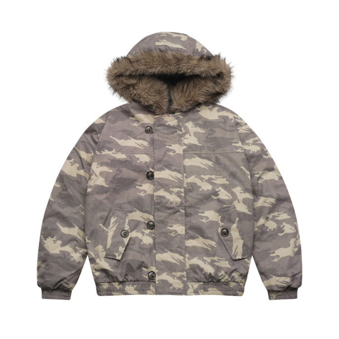 カモフラージュ　ファーフード　ジャケット　N943