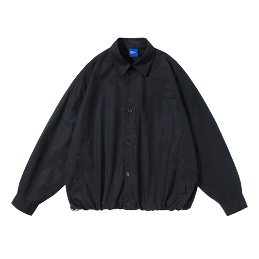 ドローコード　ギャザー　シャツジャケット　N1034