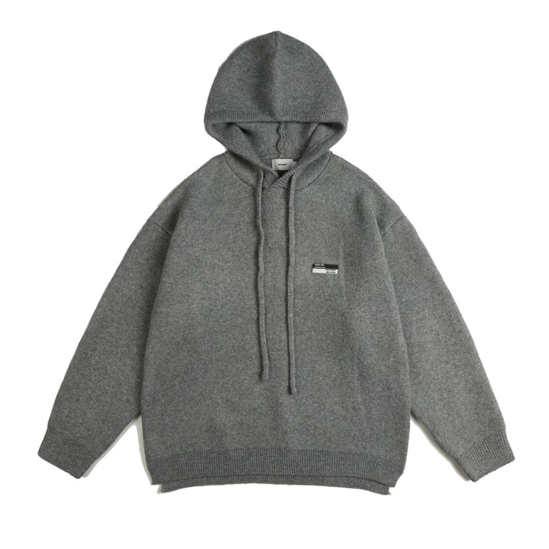 サイドスリット　プルオーバー　ニットパーカー　N874