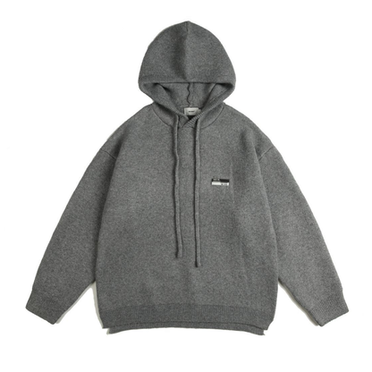 サイドスリット　プルオーバー　ニットパーカー　N874