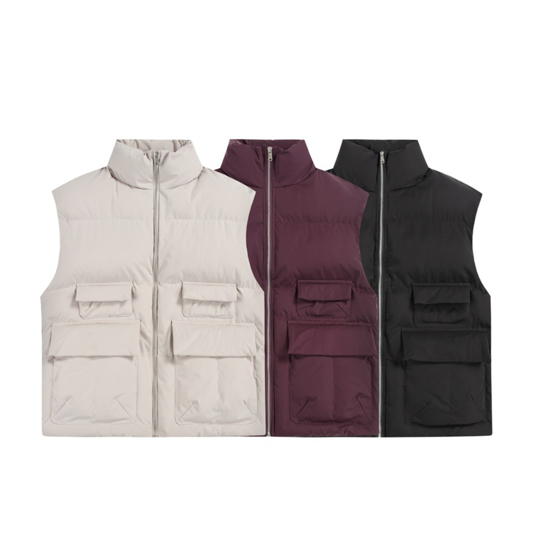 パデッド　ジップアップ　スタンドベスト　N1032