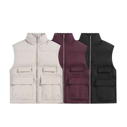 パデッド　ジップアップ　スタンドベスト　N1032