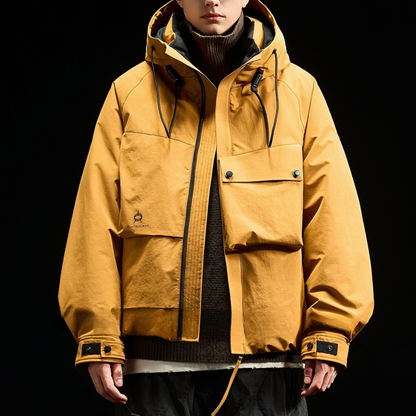 [YMORIGINAL] White Duck Down Big Pocket Hooded Jacket N849