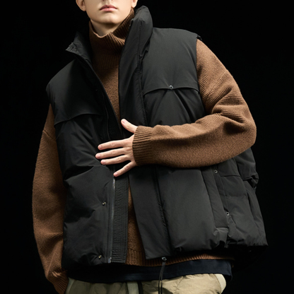 [YMORIGINAL] White Duck Down Fly Front Vest N870