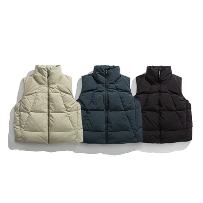 ホワイトダウン　パネル　ダウンベスト　N1023